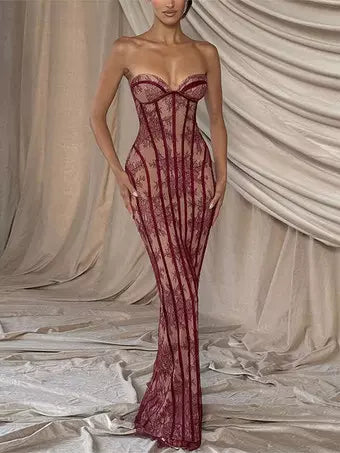 The Femme Fatale Lace Corset Gown
