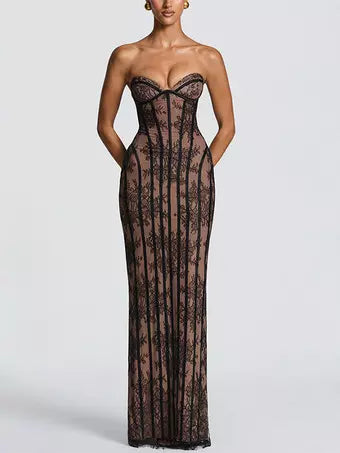 The Femme Fatale Lace Corset Gown