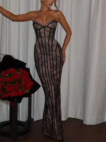 The Femme Fatale Lace Corset Gown