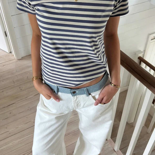 Jeans amples à double taille