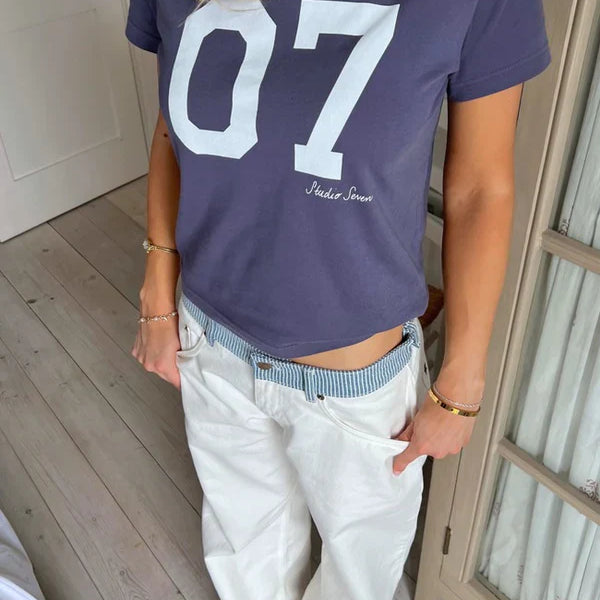 Jeans amples à double taille