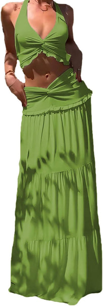 Twist Halter & Maxi Skirt Co-ord