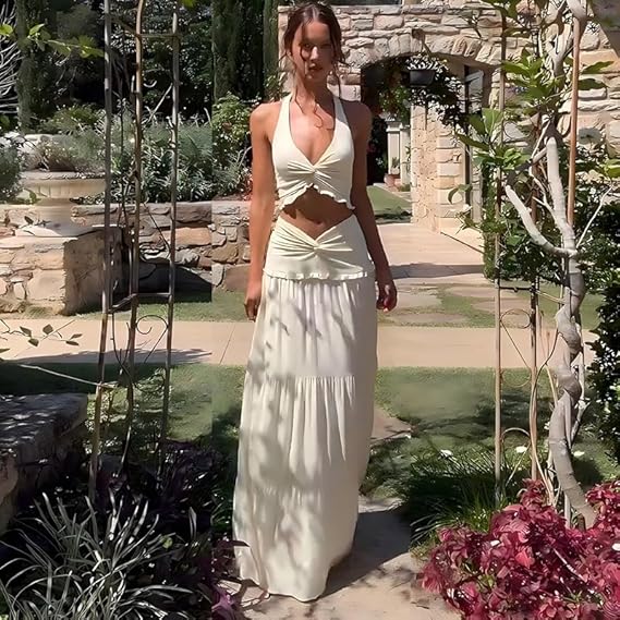 Twist Halter & Maxi Skirt Co-ord