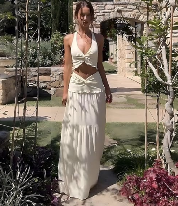 Twist Halter & Maxi Skirt Co-ord