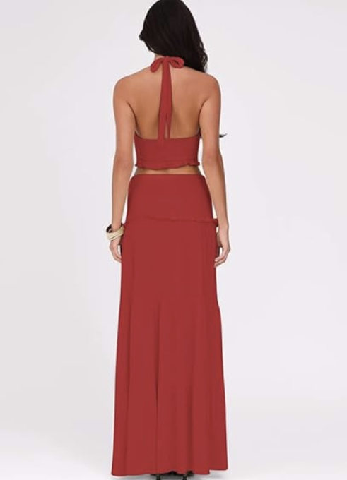 Twist Halter & Maxi Skirt Co-ord