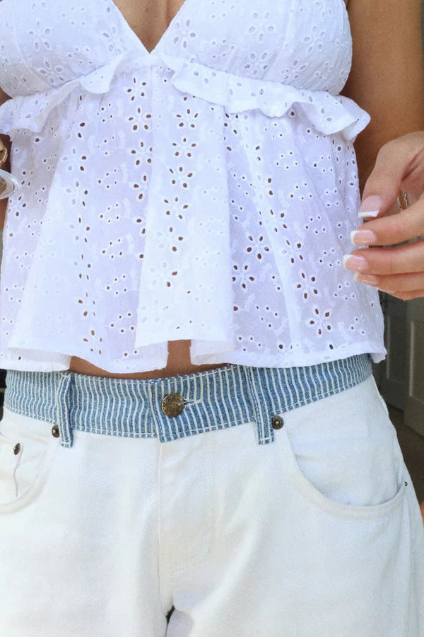 Jeans amples à double taille