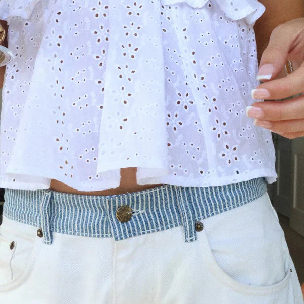 Jeans amples à double taille