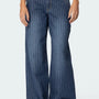 Pinstripe Wide-Leg Jeans