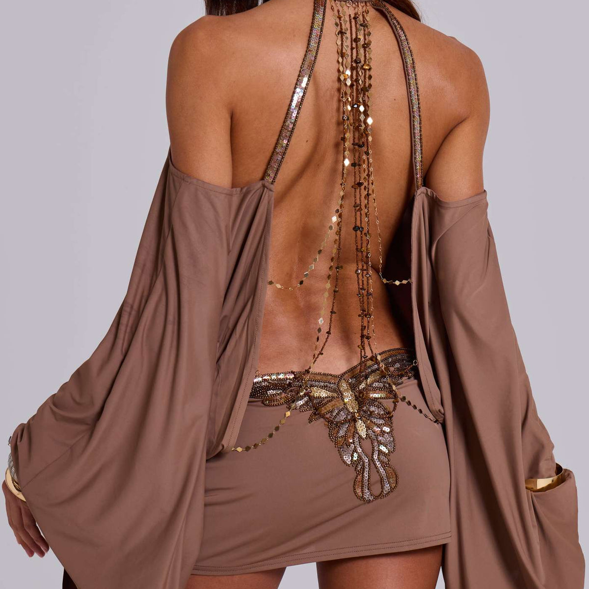 The Golden Cascade Gown