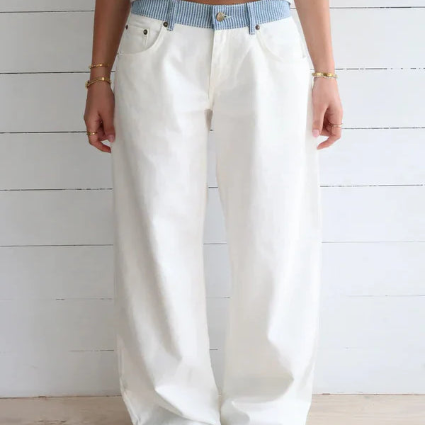 Jeans amples à double taille