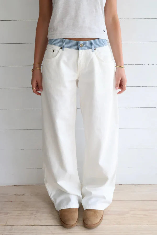 Double Waistband Baggy Jeans