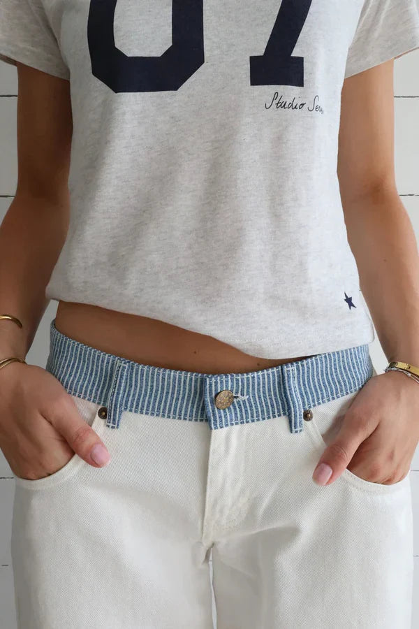 Jeans amples à double taille