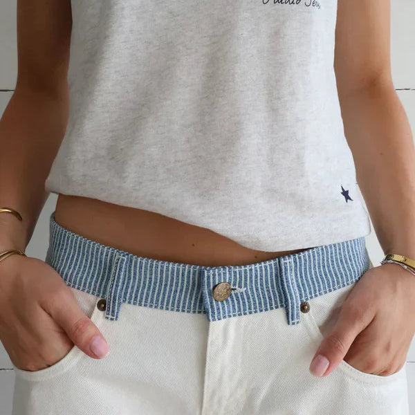 Jeans amples à double taille