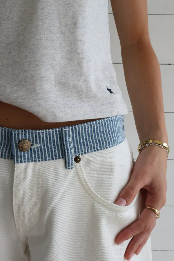 Jeans amples à double taille