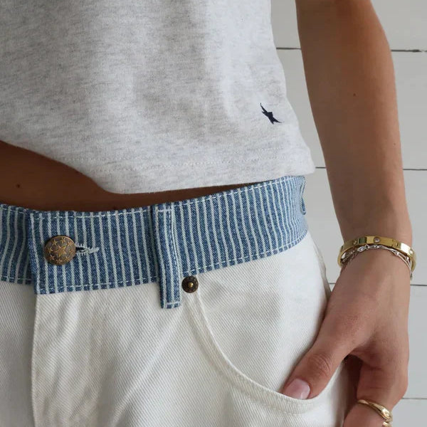 Jeans amples à double taille